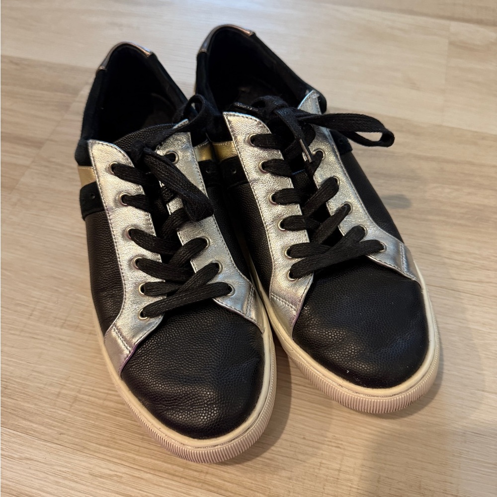 Vaneli Black and Silver Sneakers